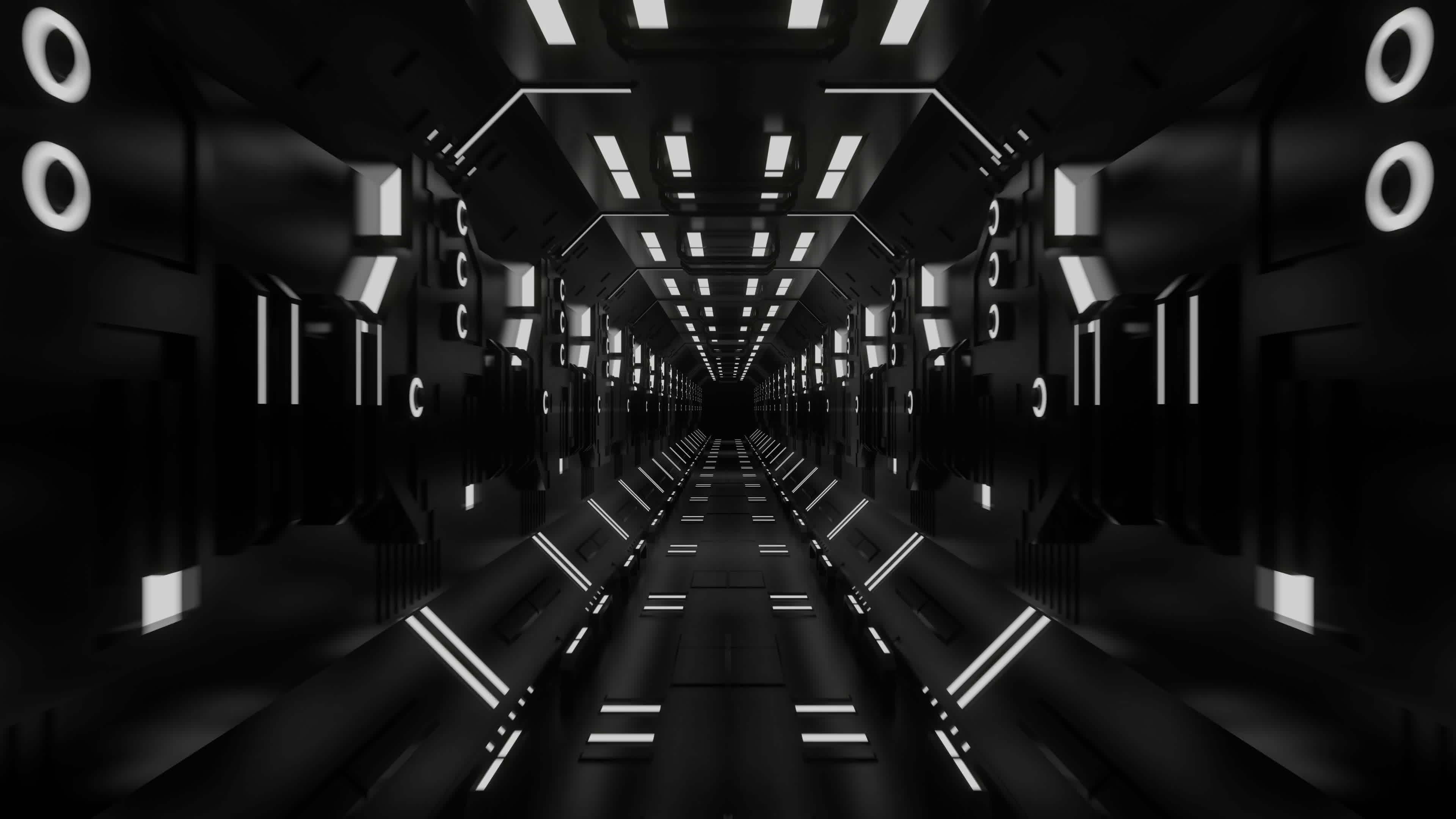 Abstract black sci-fi tunnel seamless loop, 4k 3d animation background  9435591 Stock Video at Vecteezy