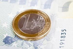 one euro, close up photo