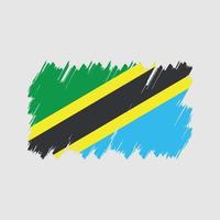 vector de pincel de bandera de tanzania. bandera nacional