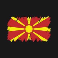 vector de pincel de bandera de macedonia del norte. bandera nacional