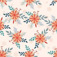 Floral seamless pattern Hand drawn colorful flowers Natural background with colorful painted flowers vector