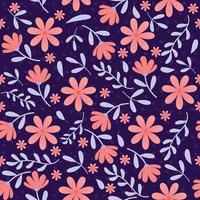 Floral seamless pattern Hand drawn colorful flowers Natural background with colorful painted flowers vector