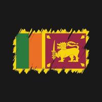 vector de pincel de bandera de sri lanka. bandera nacional