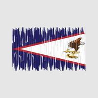 trazos de pincel de la bandera de samoa americana. bandera nacional vector