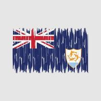 trazos de pincel de bandera de anguila. bandera nacional vector