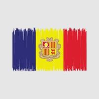 cepillo de la bandera de andorra. bandera nacional vector