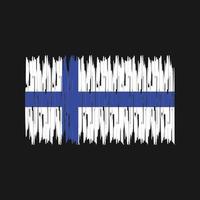 trazos de pincel de bandera de finlandia. bandera nacional vector