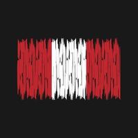 Peru Flag Brush Strokes. National Flag vector