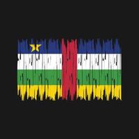 trazos de pincel de bandera centroafricana. bandera nacional vector