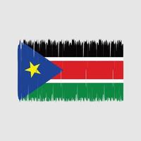 pincel de bandera de sudán del sur. bandera nacional vector