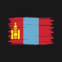 pincel de bandera de mongolia. bandera nacional vector