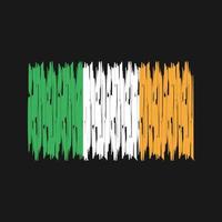 trazos de pincel de la bandera de irlanda. bandera nacional vector