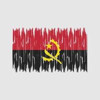 trazos de pincel de la bandera de angola. bandera nacional vector