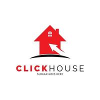 Click House Icon Vector Logo Template Illustration Design