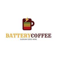 Battery Coffee Icon Vector Logo Template Illustration Design