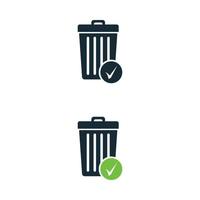 Trash Can Check Mark Icon Design Template Elements vector