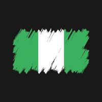 vector de pincel de bandera de nigeria. bandera nacional