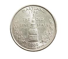 coin in a quarter of the US dollar photo