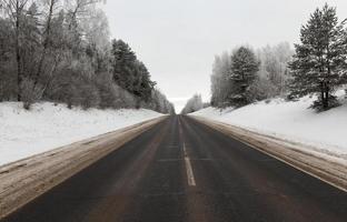 Road in winter photo