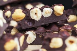homemade chocolate with lots of cocoa and hazelnuts photo