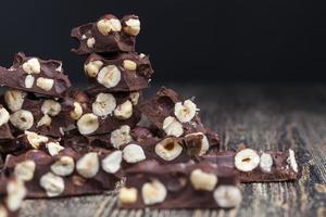 bitter chocolate with hazelnuts, homemade photo