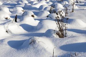 ventisqueros después de nevadas en invierno foto