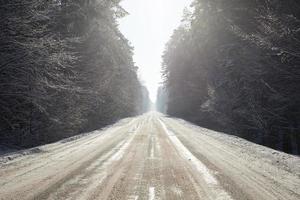snow  covered road photo