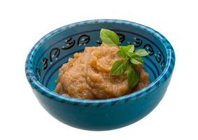 Pollock roe in a bowl on white background photo