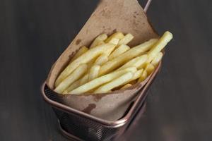 deep fried baked french fries, fast cooked french fries photo