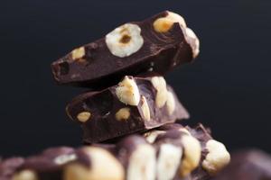 homemade chocolate with lots of cocoa and hazelnuts photo