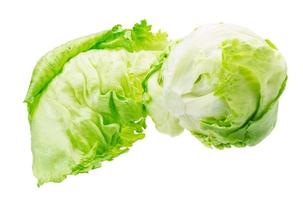 Iceberg salad on white background photo