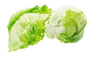 Iceberg salad on white background photo