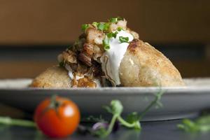 zeppelins made from grated potatoes with minced meat photo