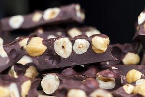homemade chocolate with lots of cocoa and hazelnuts photo