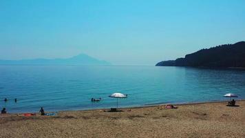 Drone footage of Fava beach Greece 1080p video