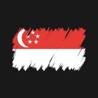 vector de pincel de bandera de singapur. bandera nacional
