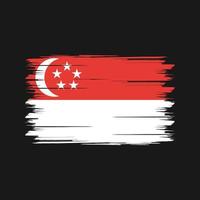 cepillo de bandera de singapur. bandera nacional vector