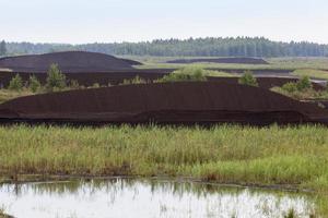 the flooded area where peat is extracted photo