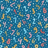 Mathematics seamless pattern - different textured numbers vector