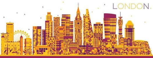 Abstract London Skyline with Color Buildings. vector