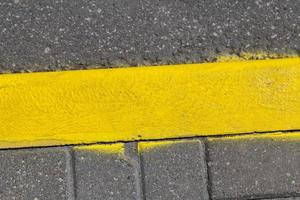 yellow line markings on the road photo