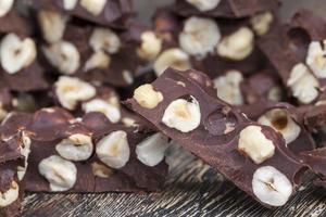 bitter chocolate with hazelnuts, homemade photo