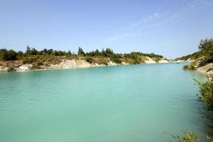 artificial lake with blue water photo