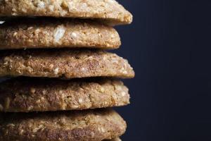 round traditional oatmeal cookies folded together photo