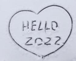 the inscription about the beginning of the new year 2022 photo