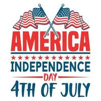 Happy 4th July Independence Day United States of America T-Shirt Design Vector