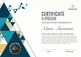 certificate template with luxury and modern pattern, Vector illustration