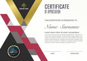 certificate template with luxury and modern pattern, Vector illustration