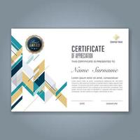 plantilla de certificado con patrón moderno y de lujo, ilustración vectorial vector