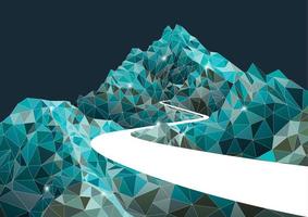 mountain road polygon background, vector design